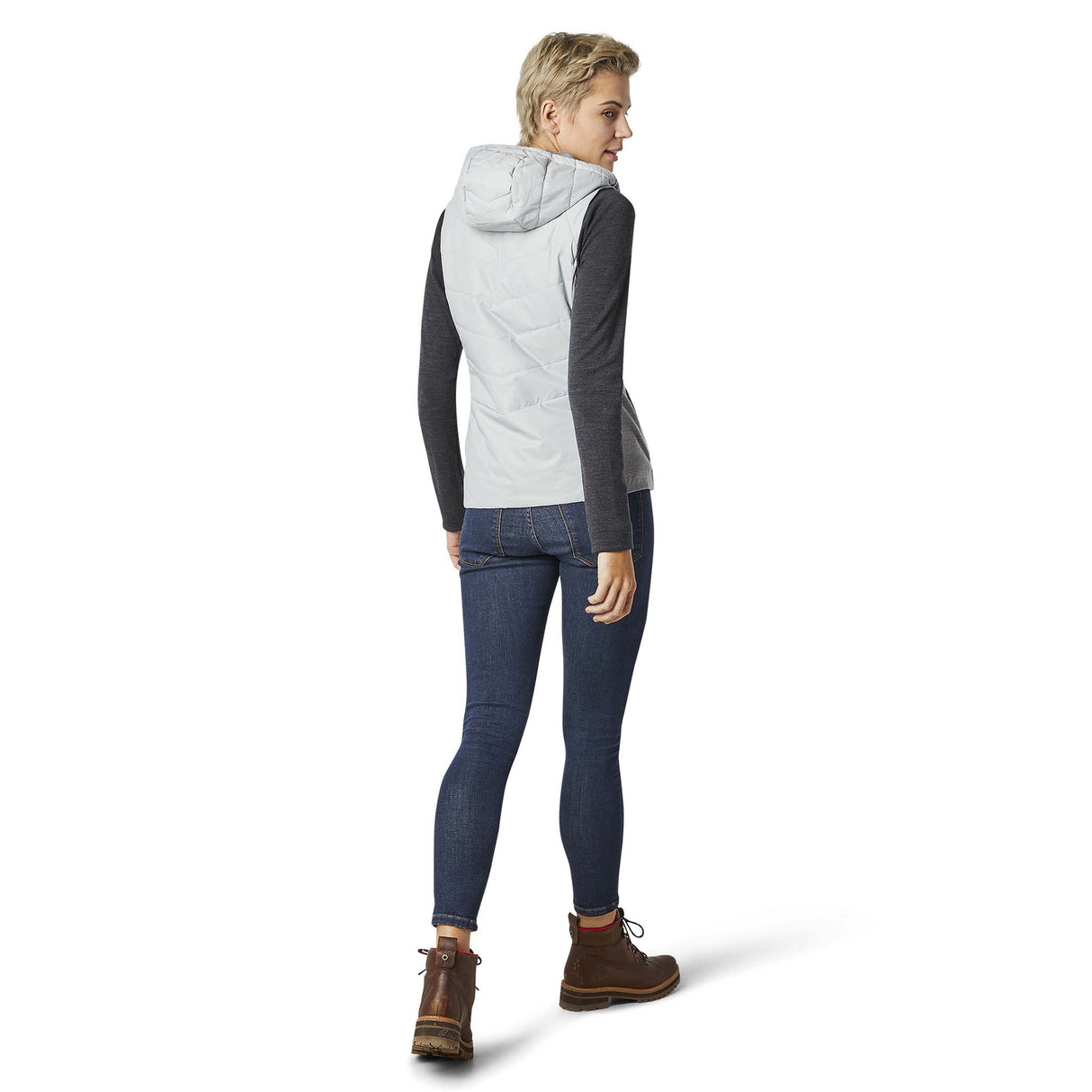 Smartwool Smartloft veste à capuchon storm gray femme dos