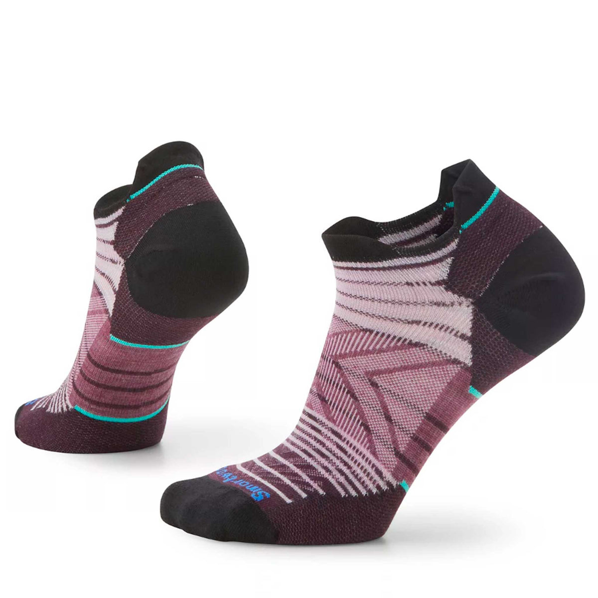 Smartwool Run Zero Cushion Stripe chaussettes basses de course femme - Purple Eclipse