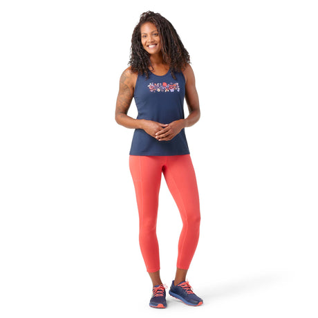 Smartwool camisole imprimée à dos nageur femme face- marine profond