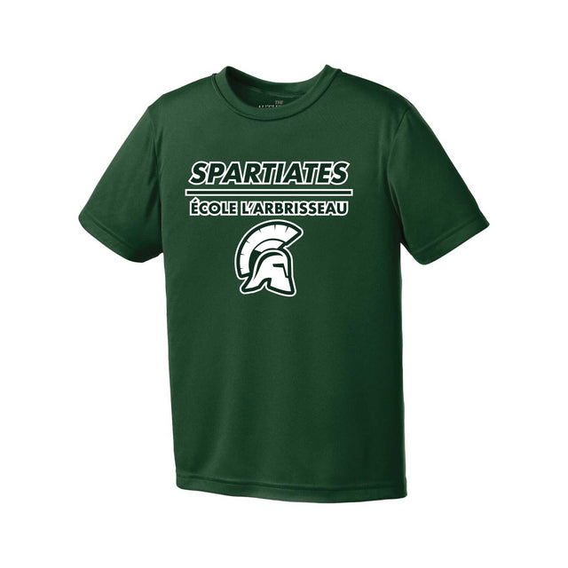 Soccer Sport Fitness T-shirt polyester à manches courtes Spartiates de l'École L'Arbrisseau
