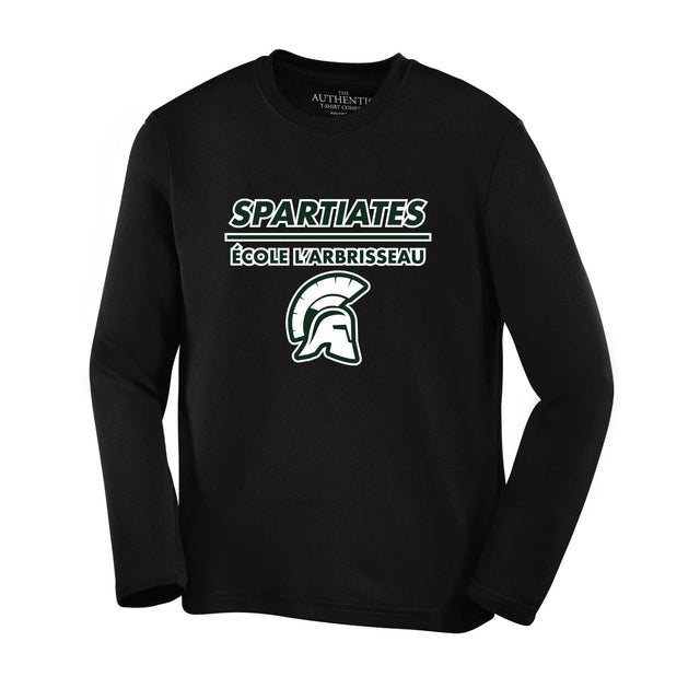 Soccer Sport Fitness T-shirt polyester à manches longues Spartiates de l'École L'Arbrisseau