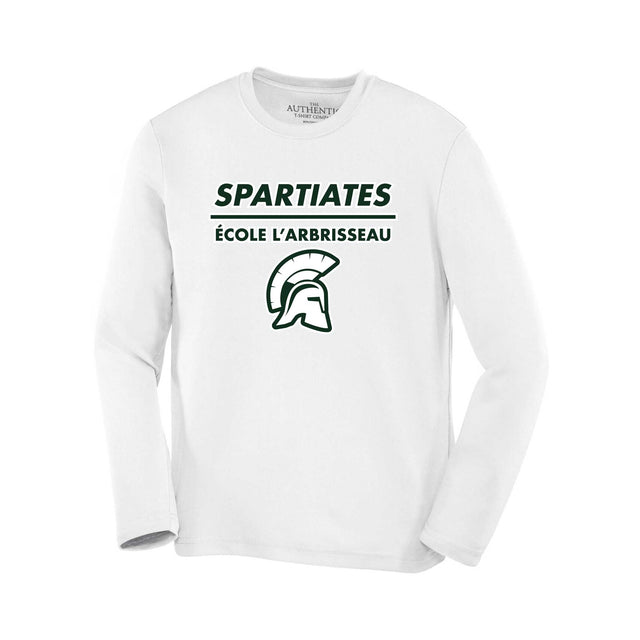 Soccer Sport Fitness T-shirt polyester à manches longues Spartiates de l'École L'Arbrisseau