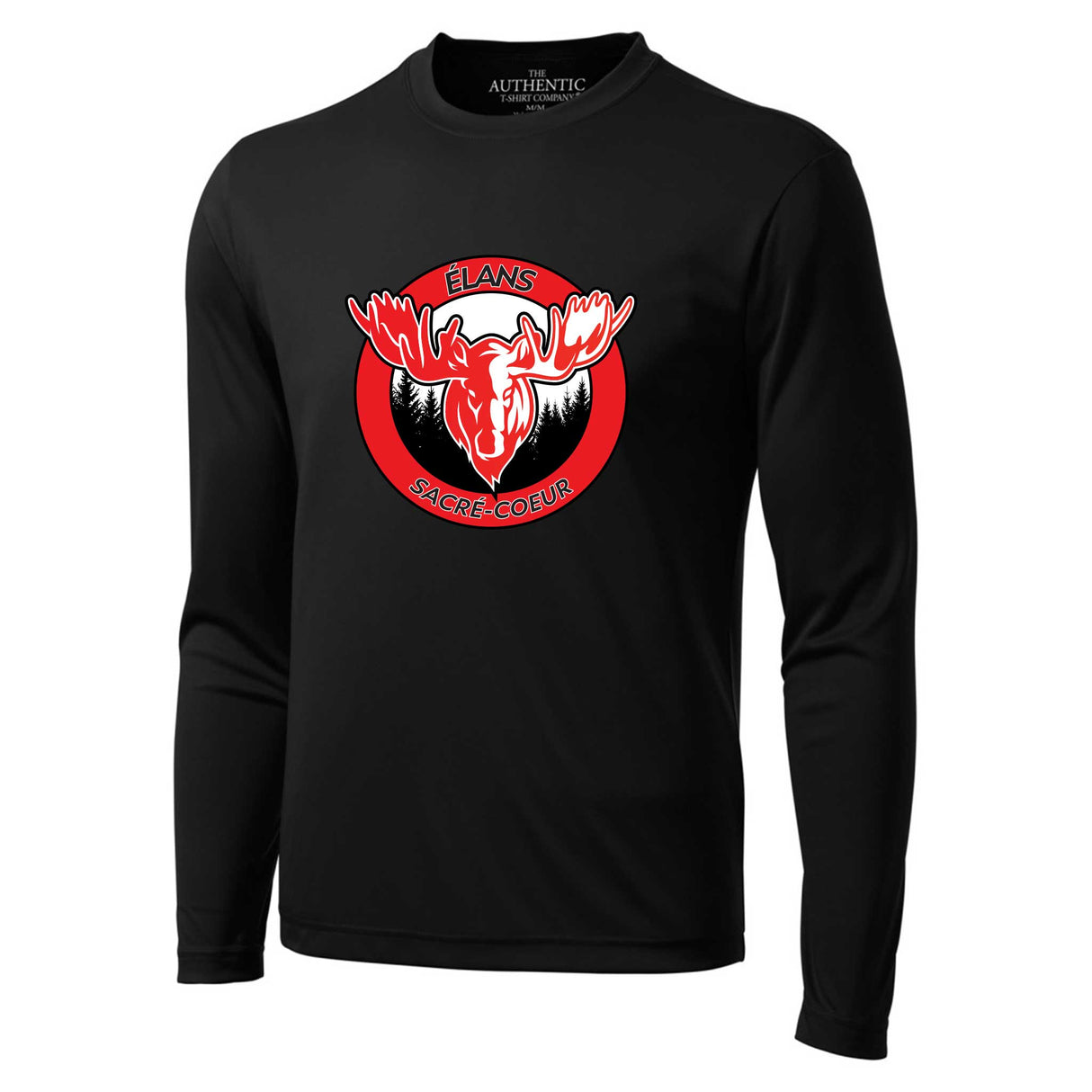 Soccer Sport Fitness T-shirt polyester manches longues Élans de Sacré-Coeur