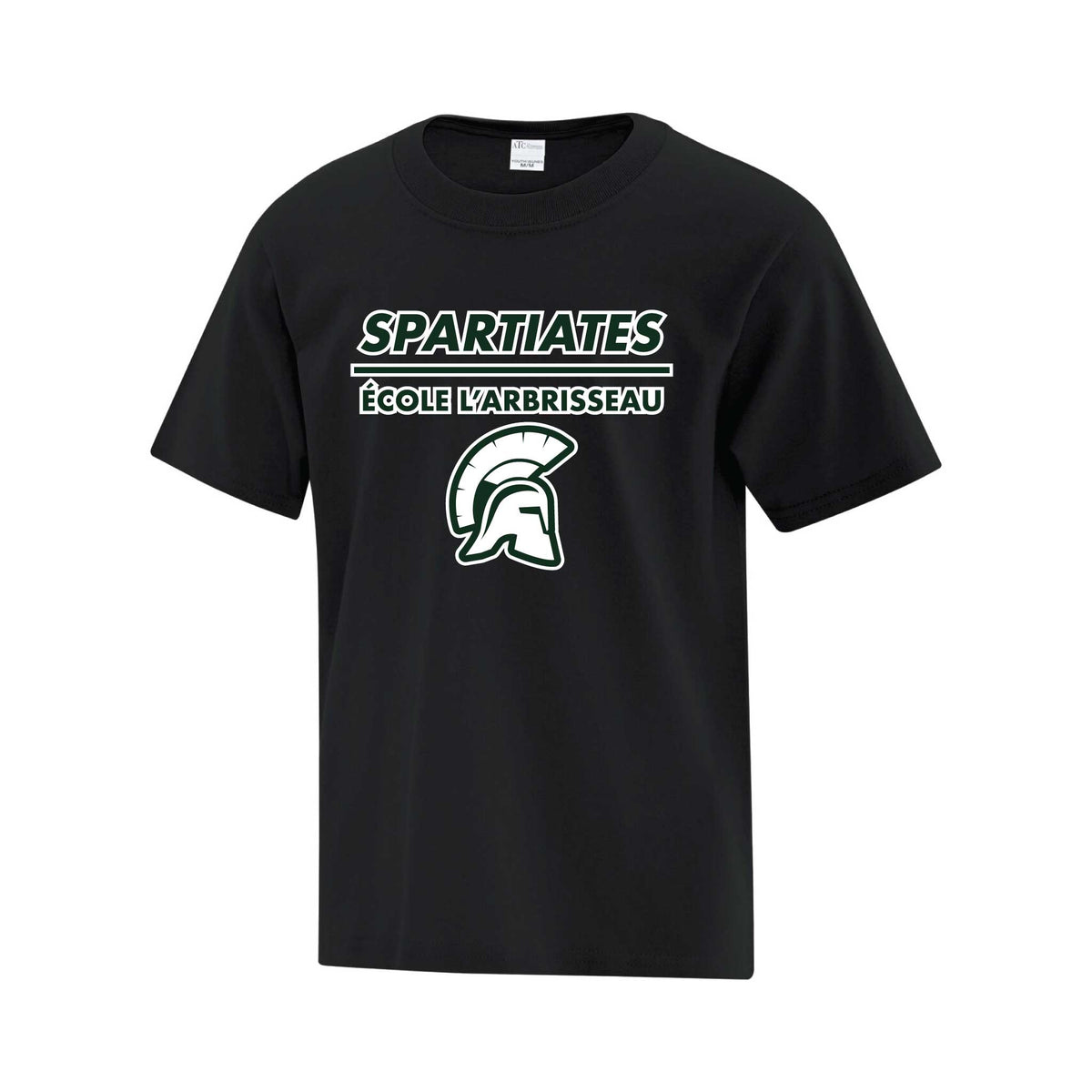 T-shirt coton à manches courtes Spartiates de l&#39;École L&#39;Arbrisseau - Noir