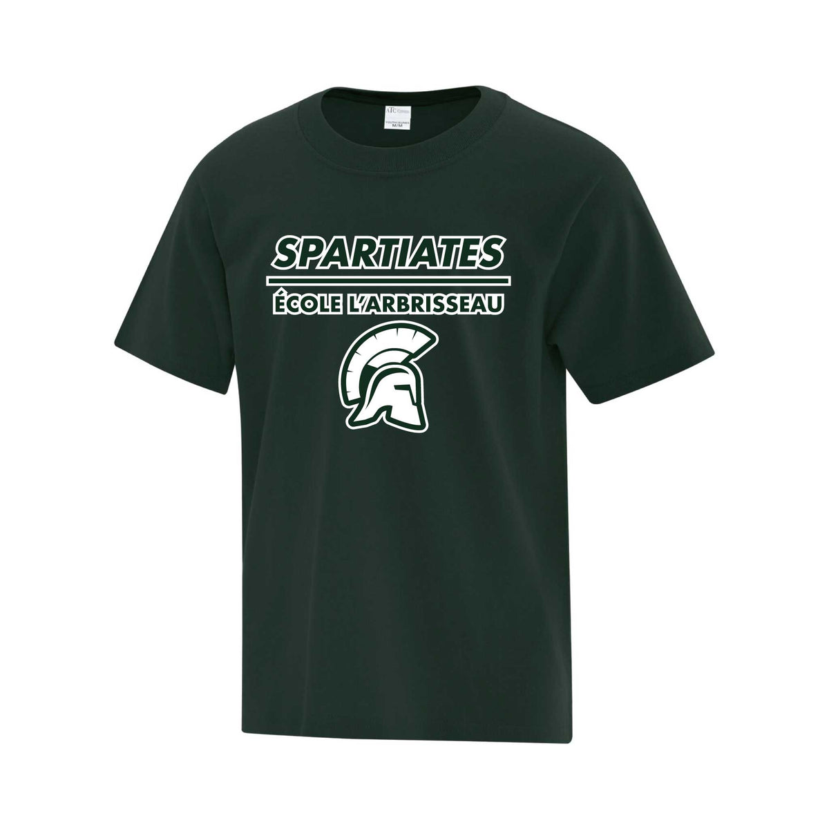 T-shirt coton à manches courtes Spartiates de l&#39;École L&#39;Arbrisseau - Vert