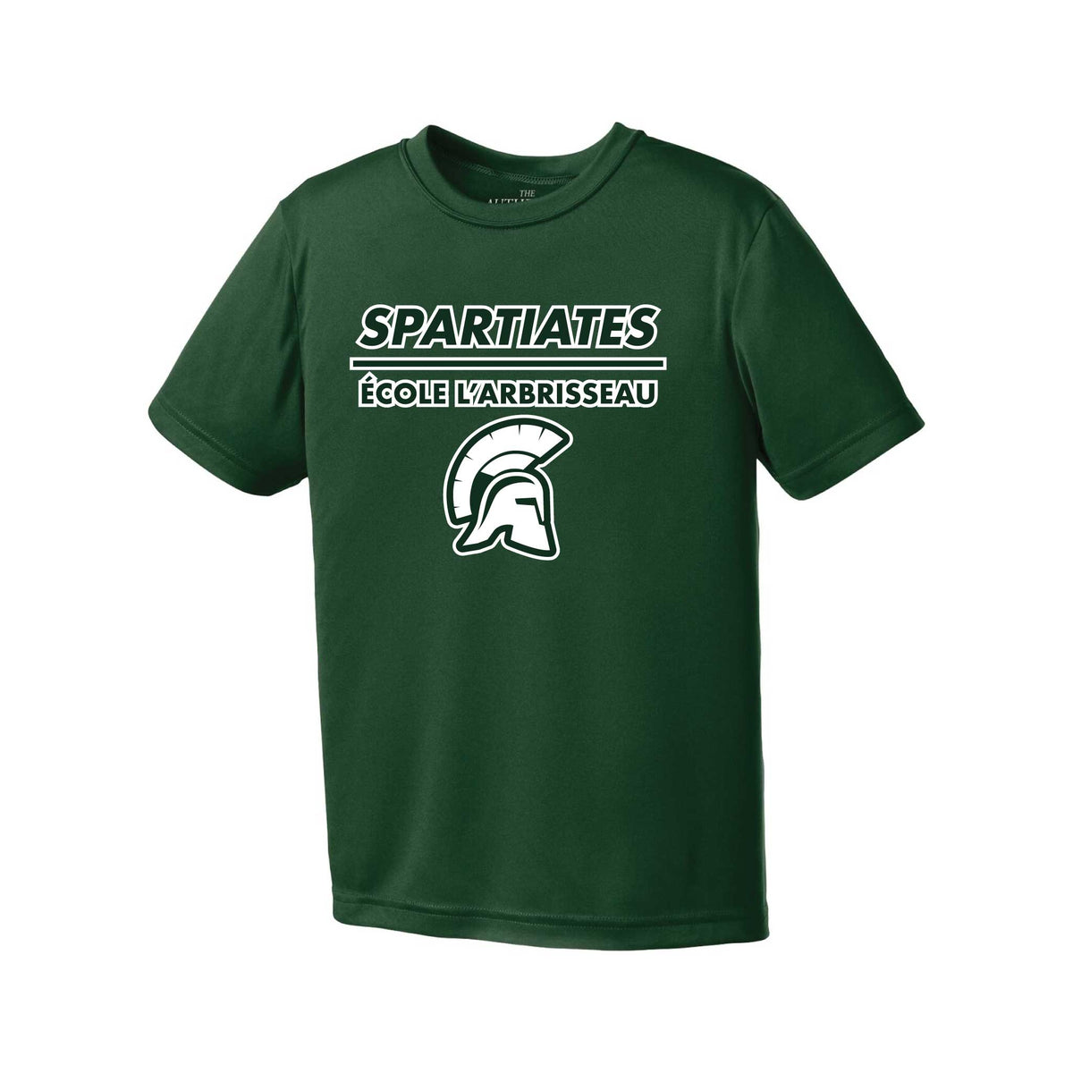 T-shirt polyester à manches courtes Spartiates de l&#39;École L&#39;Arbrisseau - Vert