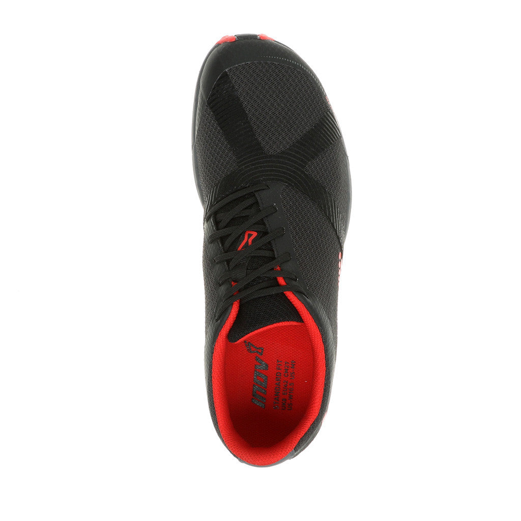 Chaussure de course a pied trail homme INOV-8 TerraClaw 220 noir rouge vue superieure