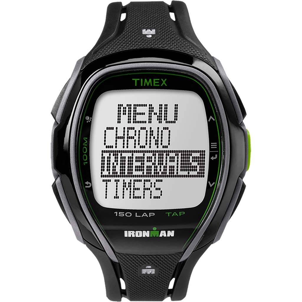 Timex Ironman Sleek 150 resin strap digital sport watch black green