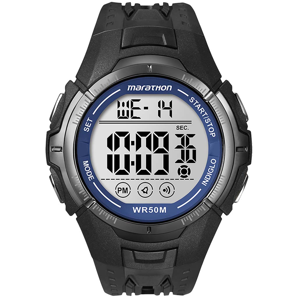 Timex Timex Marathon montre sport noire et bleue