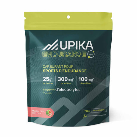 Upika Endurance+ carburant caféiné pour sport d'endurance - 25 portions - Melon D'Eau Explosif
