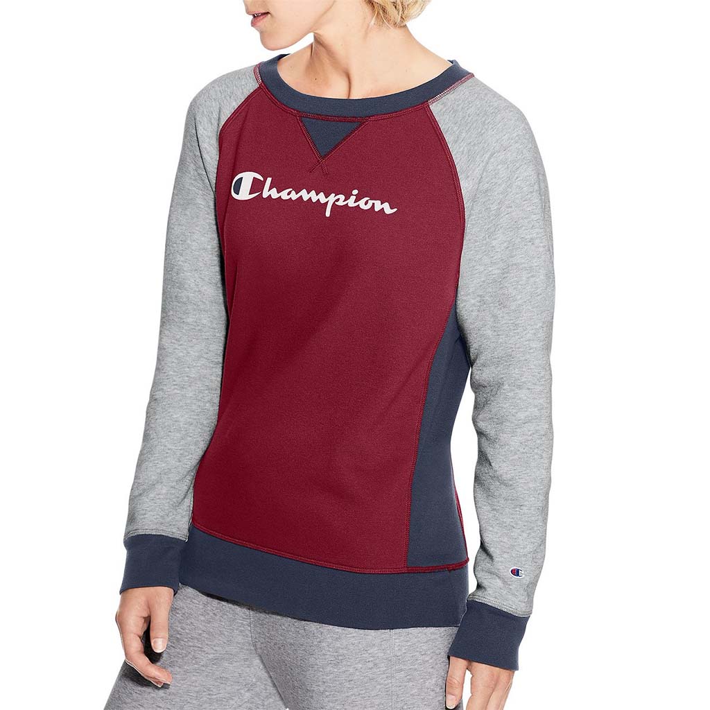 Champion Heritage French Terry Crew chandail manches longues femme rouge lv1