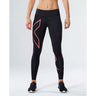 2XU women's mid-rise compression tights black coral lv