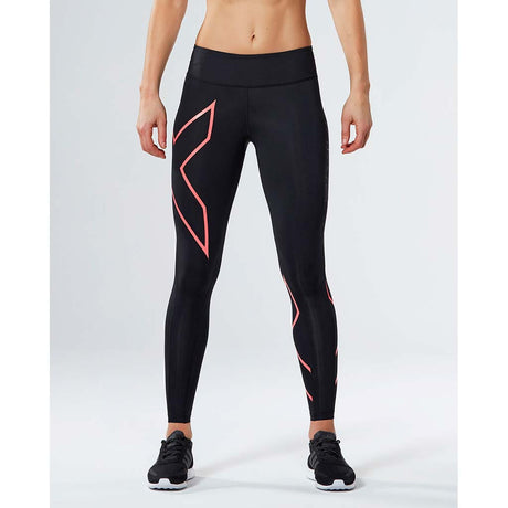 2XU women's mid-rise compression tights black coral lv