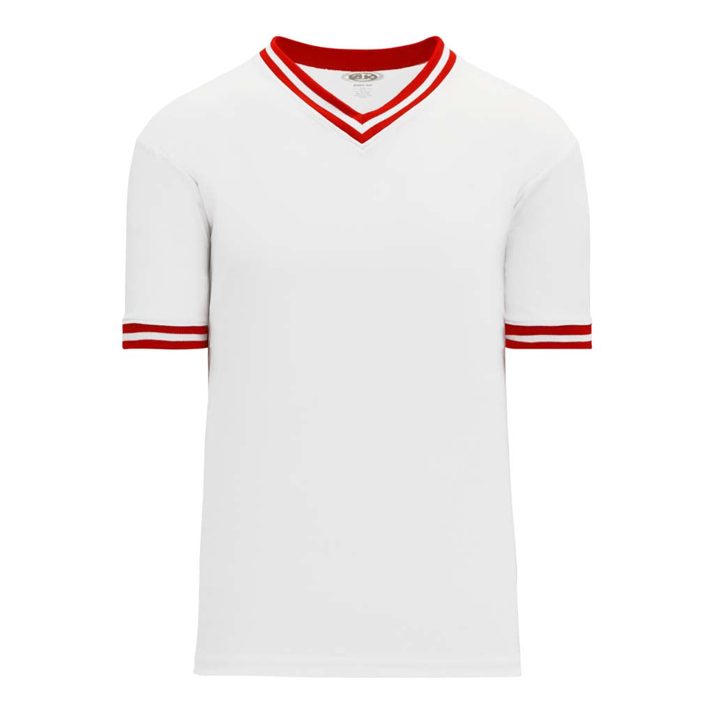 T-shirts de soccer Athletic Knit S1333 blanc rouge