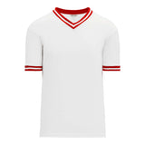 T-shirts de soccer Athletic Knit S1333 blanc rouge