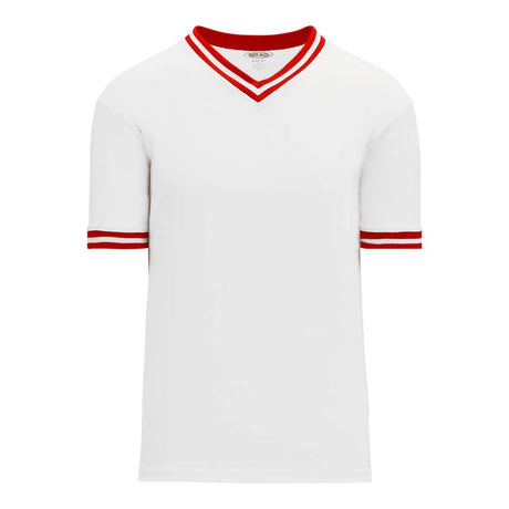 T-shirts de soccer Athletic Knit S1333 blanc rouge