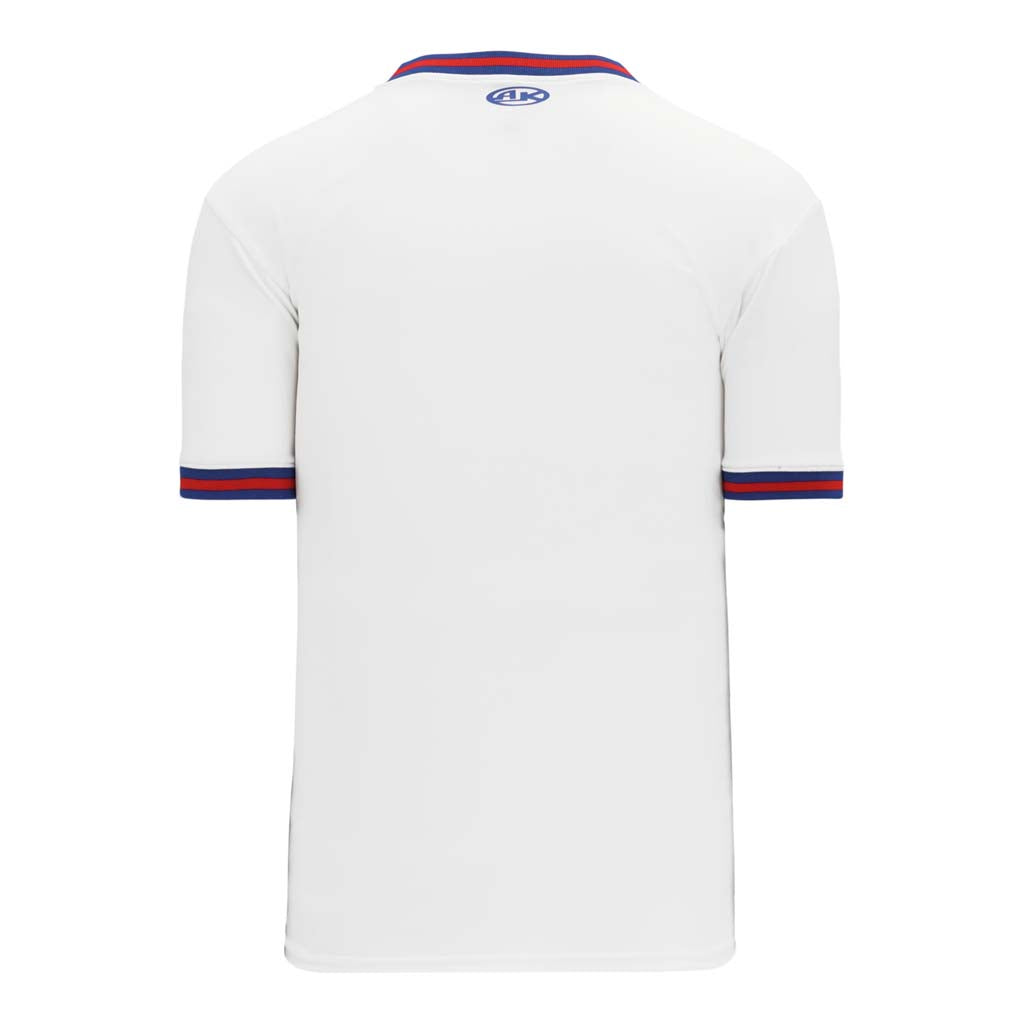 T-shirts de soccer Athletic Knit S1333 blanc bleu rouge dos