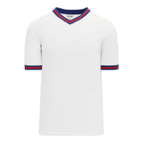 T-shirts de soccer Athletic Knit S1333 blanc bleu rouge