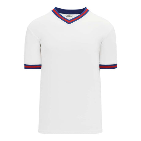 T-shirts de soccer Athletic Knit S1333 blanc bleu rouge