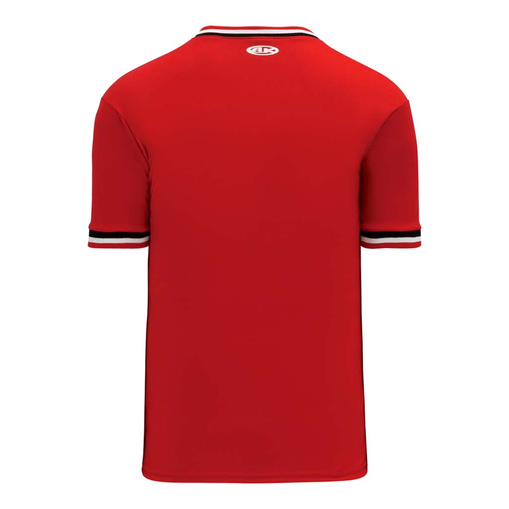 T-shirts de soccer Athletic Knit S1333 rouge noir blanc dos
