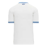 T-shirts de soccer Athletic Knit S1333 blanc bleu ciel bleu dos
