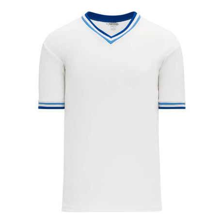 T-shirts de soccer Athletic Knit S1333 blanc bleu ciel bleu