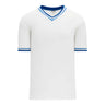 T-shirts de soccer Athletic Knit S1333 blanc bleu ciel bleu