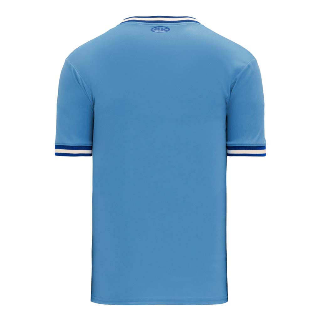 T-shirts de soccer Athletic Knit S1333 bleu ciel marine blanc dos