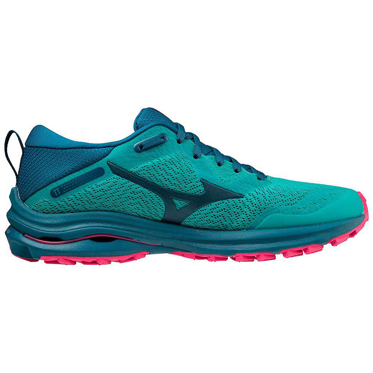 Mizuno Wave Rider TT running trail femme lagoon moroccan blue lateral