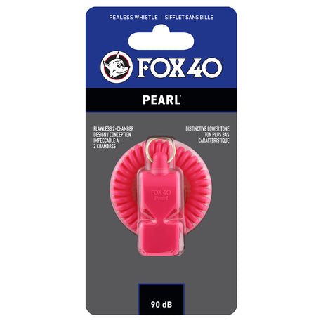 Sifflet d'arbitre avec attache Flex-Coil Fox 40 Pearl Safety rose