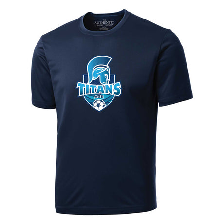 T-shirt polyester Titans de l'Association de Soccer Escoumins Bleu Marine