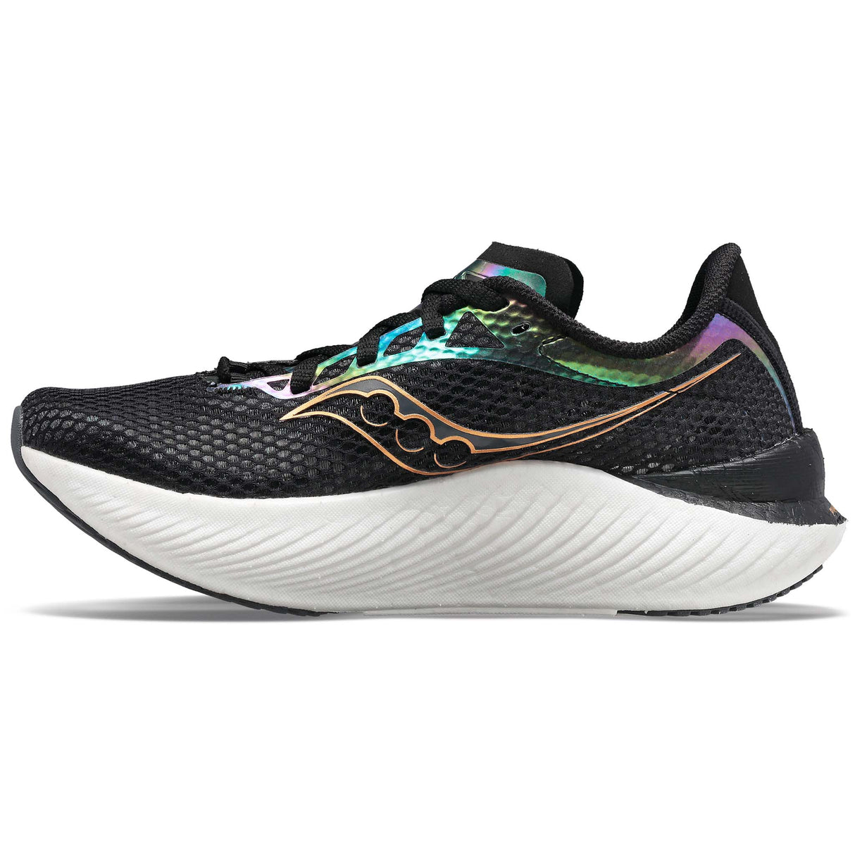 Saucony Endorphin Pro 3 running black goldstruck femme lateral