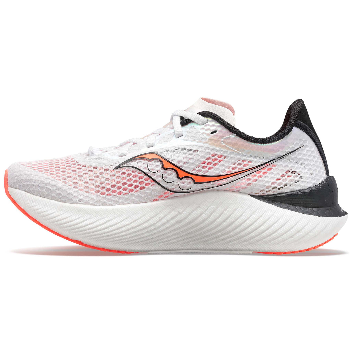 Saucony Endorphin Pro 3 running white black vizired femme lateral