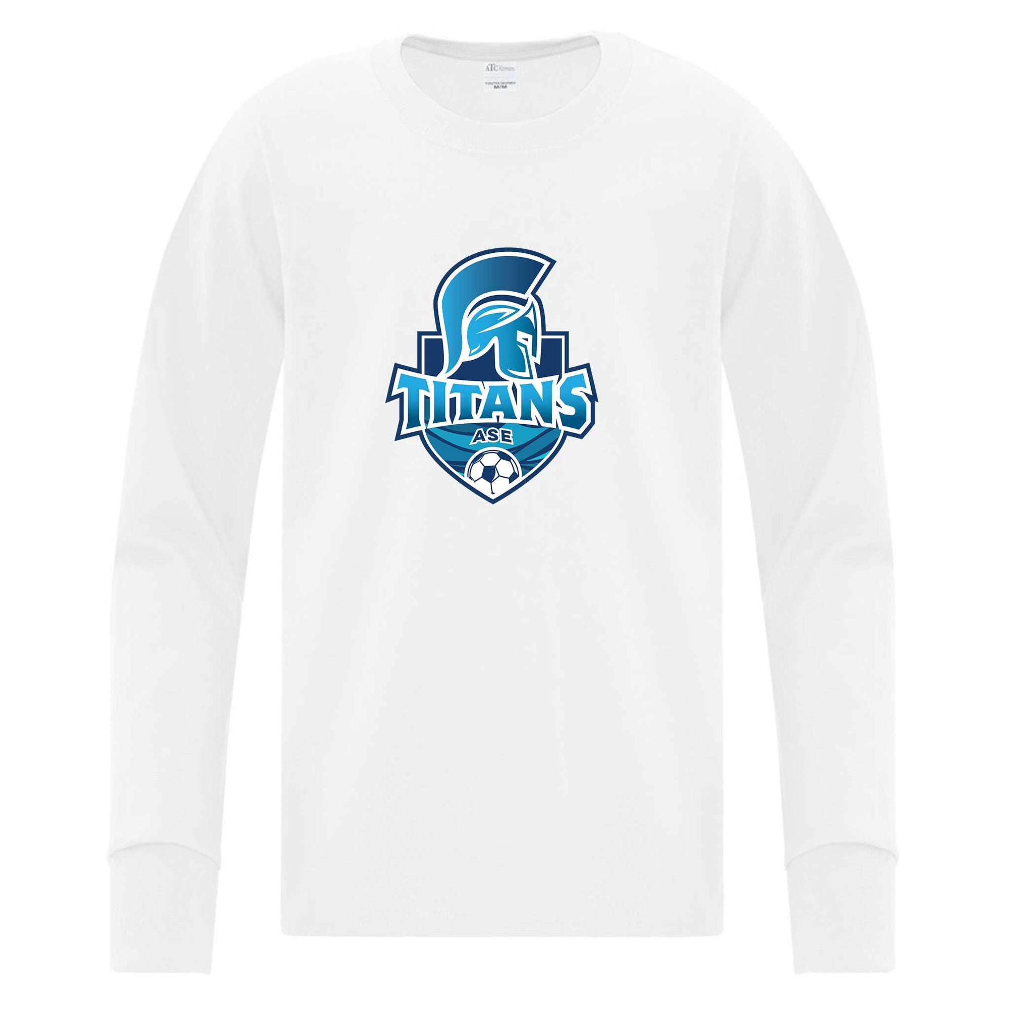 T-shirt coton manches longues Titans de l'Association de Soccer Escoumins Bleu Marine
