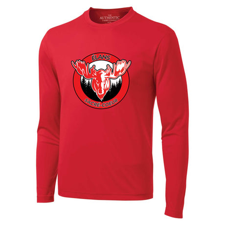 T-shirt Polyester manches longues Élans de Sacré-Coeur - Rouge