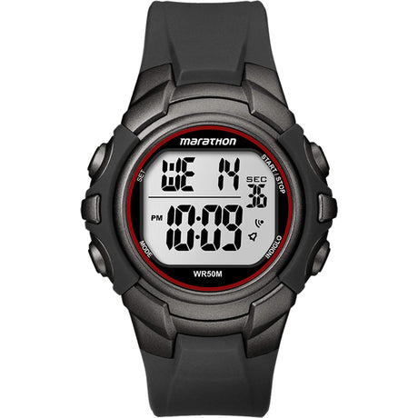 montre timex marathon digital full size noir rouge